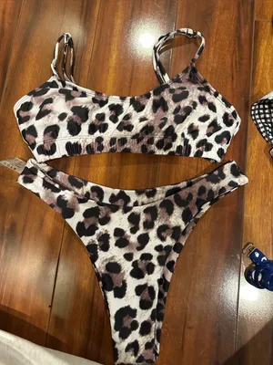 Women’s Leopard Print Two-Piece Style Swim Set thumbnail 1