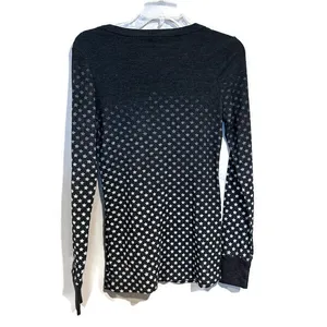 Vintage Free People Women's Gray Ombre Star Long Sleeve ThermalTop thumbnail 3