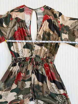 FARM Rio Tropical Printed Jumpsuit in Beige, Olive & Red thumbnail 6