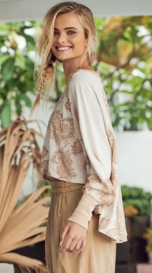 Free People LARGE True Perfection Tee in Almond Milk NWT thumbnail 7