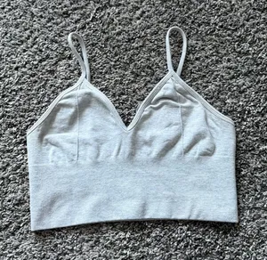 ALO Yoga Light Heather Gray Seamless Sports Bralette thumbnail 1