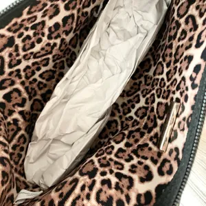 Guess Small Shoulder Bag Women Size S Black Faux Leather Leopard Lining Y2K Gold thumbnail 9