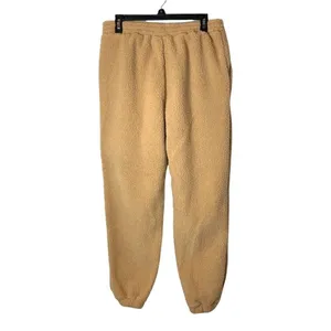 Blank NYC Tan Camel Teddy Bear Sherpa‎ Fleece Elastic Waist Jogger Pants Size M thumbnail 4
