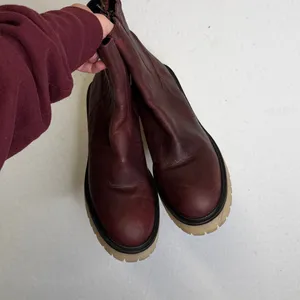 Free People James Wine Leather Platform Heeled Boots thumbnail 7