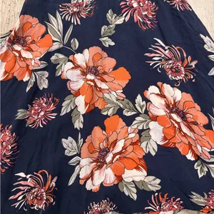 Aakaa Navy Floral Mini Dress with Orange and White Accents Size Small thumbnail 2