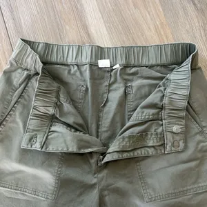 Gap Womens Pants Green Size Large Easy Pant Wide Leg Utility Cotton Blend thumbnail 6