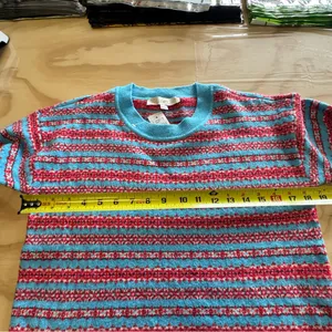 NWT Loft‎ Women’s Crewneck Vibrant Knit Sweater Blue Red XS thumbnail 11