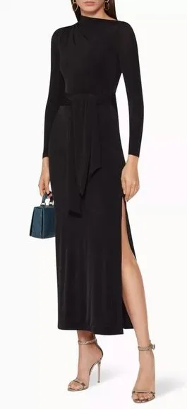 Free People x Significant Other Sabine Dress Size‎ 4 Black Jersey Mockneck thumbnail 1