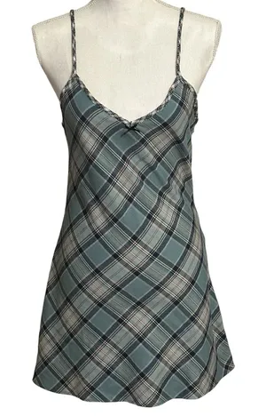 Zara Plaid V-neck Spaghetti Strap Mini Slip Dress NWT thumbnail 1