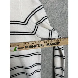 French Connection Medium Sweater Striped Mock Neck White‎ Black Long Sleeve thumbnail 5