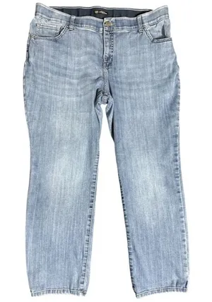 LEE Women Medium Relaxed Fit‎ Straight Leg Mid Rise Denim Blue Jeans Western thumbnail 1