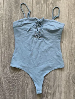 Guess Blue Thong Bodysuit thumbnail 1