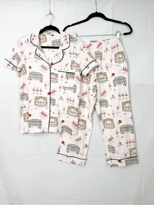 BedHead Swan Lake Short Sleeve Classic Stretch Jersey Cropped Pajama Set Ballet thumbnail 8