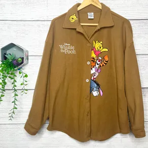 Disney Winnie the Pooh Character Fleece Button-Up Shacket Shirt Jacket Size XL Hazelnut thumbnail 12