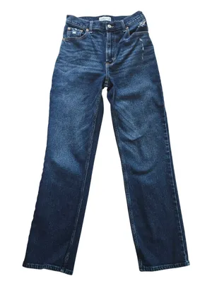 Abercrombie & Fitch‎ The 90s Straight Ultra High Rise Dark Wash Jeans Size 27/4R thumbnail 1