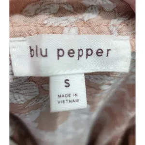 Blu Pepper Mini Dress Floral Print‎ Tie Back Tiered Ruffle Elastic Waist Small thumbnail 3