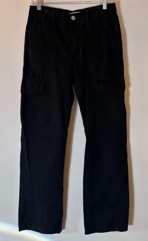 ZARA Black Cargo Pants Size 6‎ thumbnail 1