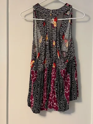 Free People Dream Darlin' mixed floral sleeveless tank top size medium boho thumbnail 5