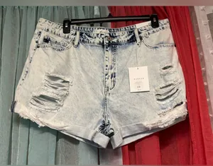Kancan Light Blue Distressed Denim Shorts Size 2X thumbnail 1