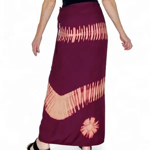 Vintage Y2K Purple Plum Tie Dye Hippie Festival Maxi Wrap Skirt thumbnail 6