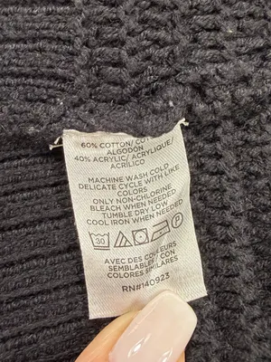 LOFT Black Button-Front Knit Cardigan Size Medium thumbnail 7