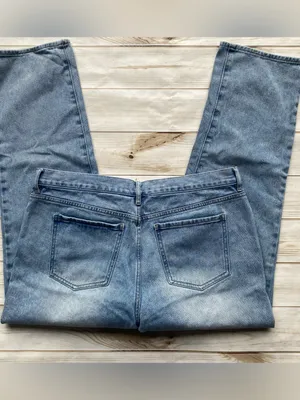 PacSun low rise straight leg denim jeans light wash button fly fall winter 32 thumbnail 3