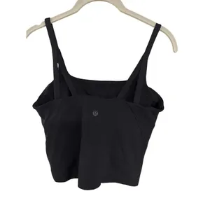 Lululemon Strappy Nulu Shelf Tank Top Black Fitted Crop Size 6 Shelf Bra W1DNJS thumbnail 7