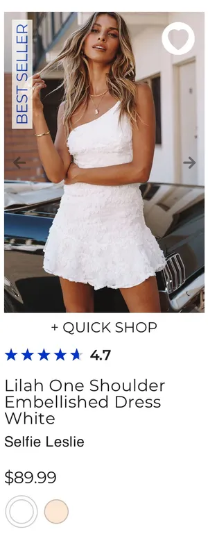 Selfie Leslie White One Shoulder Mesh Floral Mini Dress thumbnail 2