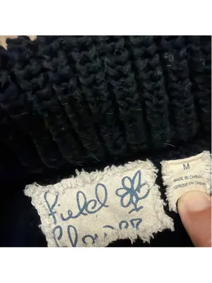 Field Flower Anthropologie Black Chunky Knit Cowl Neck Tunic Sweater Pockets M thumbnail 10
