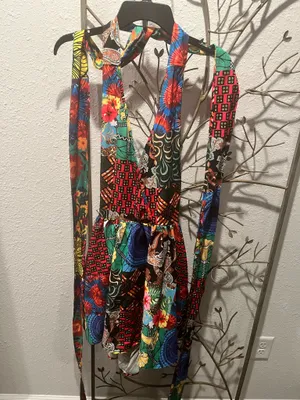 Multi color halter top boho dress Multiple thumbnail 2
