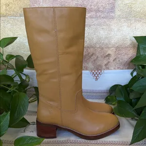 NEW Frye Women’s Camryn Leather Tall Pull-On Banana Knee-High Heel Boots Size 10 thumbnail 7