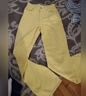 Zara yellow flare wide leg corduroy pants thumbnail 2