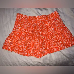 Forever 21 orange floral shorts thumbnail 4