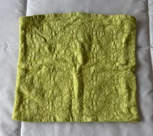 Lime Green Textured Lace Tube Top / Bandeau – Y2K Fairycore Cottagecore Statement Piece - Small thumbnail 1