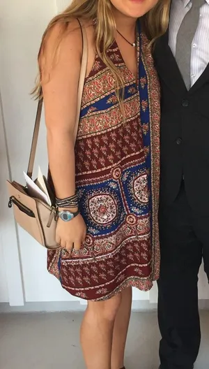 Entro Maroon Printed Dress thumbnail 1