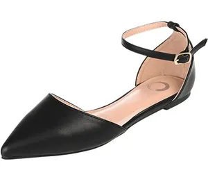 NWT Journee Collection Reba Buckle Pointed Toe Ballet Flats REBA-WD Black 7.5W thumbnail 1
