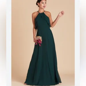 Birdy Grey Emerald Green Jules Chiffon Maxi Dress Womens M Bridesmaid Winter NEW thumbnail 2