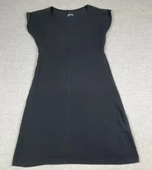 Columbia Dress Womens S Black Crew Neck T-Shirt Dress Cap Sleeve Stretch thumbnail 1