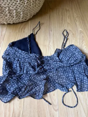 Rumored Ruffle Crop Blue Size XS thumbnail 3