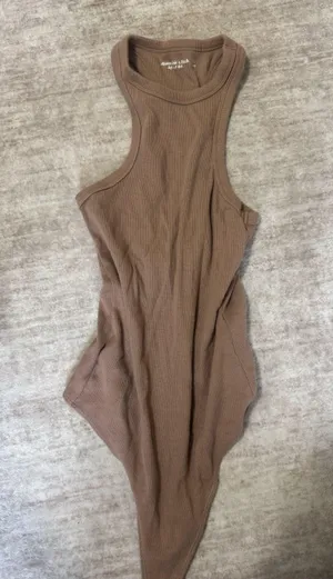 abercrombie and fitch soft a&f collection bodysuit tan size small thumbnail 1
