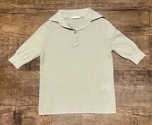 Chloé silk cashmere blend collared polo knit top thumbnail 1