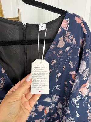 Boutique Navy Floral Flutter Sleeve Tiered Maxi Dress XXL NWT thumbnail 7