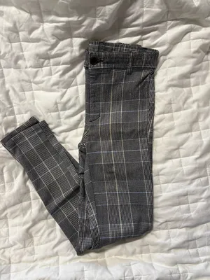 Plaid Skinny Pants Grey and Blue thumbnail 1