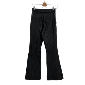 Abercrombie and Fitch Pants Flared Split Hem Vegan Leather Black Size 27 4‎ thumbnail 6