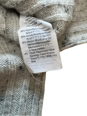 Madewell Gray Nep Merino Wool Blend Mock Neck Rib Knit Sweater Women’s Small Top thumbnail 6