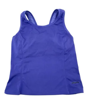 Vintage Y2K Patagonia Capilene Crop Tank Top Size Small Purple Tight Fit Cropped thumbnail 1