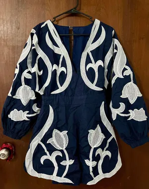 Black Velvet NWOT Mosaic Embroidered Playsuit Romper thumbnail 1