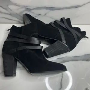Carlos Santana Womens Black Suede Festival Boho Heeled Miles Boots Sz 7 Festival thumbnail 5