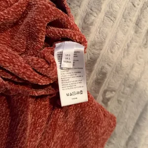 Urban Outfitters Rust Orange Chenille Cropped Cardigan Sweater‎ V-Neck Small thumbnail 9