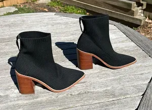 Steven by Steve Madden Nara Stacked Heel Sock Bootie in‎ Black Size 5.5 thumbnail 1